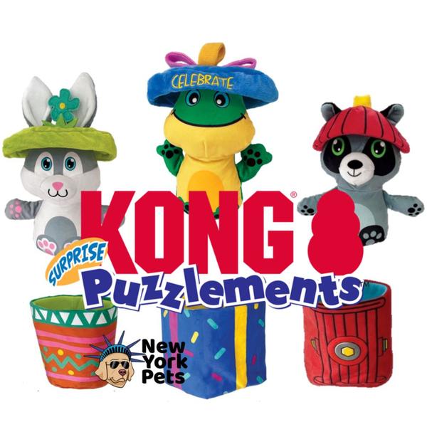 Imagem de Brinquedo Kong Puzzlements Surprise Present Guaxinim 2 em 1 para Cães Médio