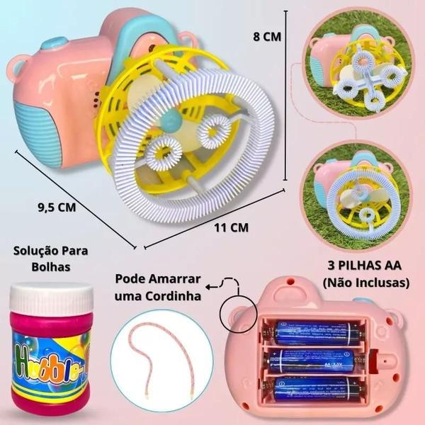 Imagem de Brinquedo Lança Bolhas De Sabão Câmera Fotográfica Com Luz