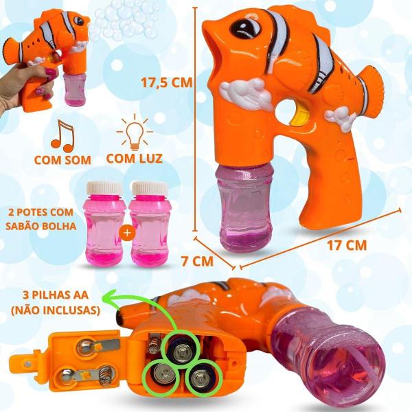 Imagem de Brinquedo Lança Bolhas De Sabão Peixinho Com Som Luz água
