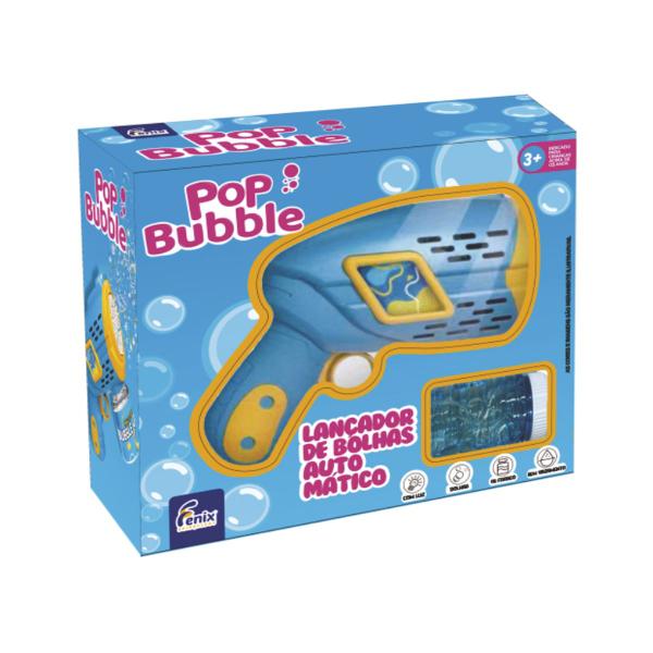 Brinquedo Lançador De Bolhas Azul Pop Bubble c/ Luzes - Fenix Imagem de Brinquedo Lançador De Bolhas Azul Pop Bubble c/ Luzes - Fenix