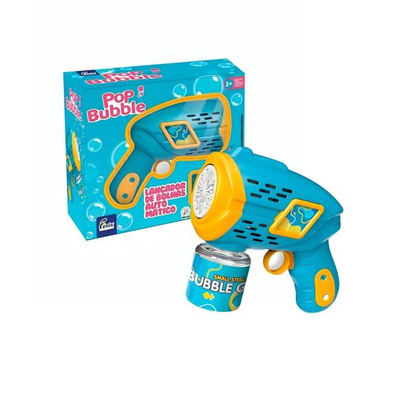 Brinquedo Lançador De Bolhas Azul Pop Bubble c/ Luzes - Fenix Imagem de Brinquedo Lançador De Bolhas Azul Pop Bubble c/ Luzes - Fenix