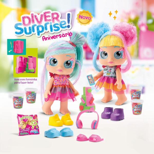 Imagem de Brinquedo Lançamento 2024 Boneca Diver Surprise Aniversário Cabelo Brilhante + Surpresas Original