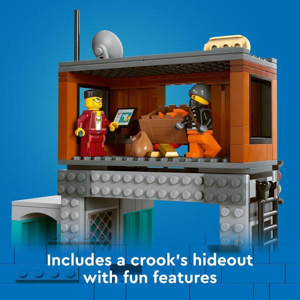 Brinquedo LEGO City Police Speedboat and Crooks' Hideout 60417 Imagem de Brinquedo LEGO City Police Speedboat and Crooks' Hideout 60417