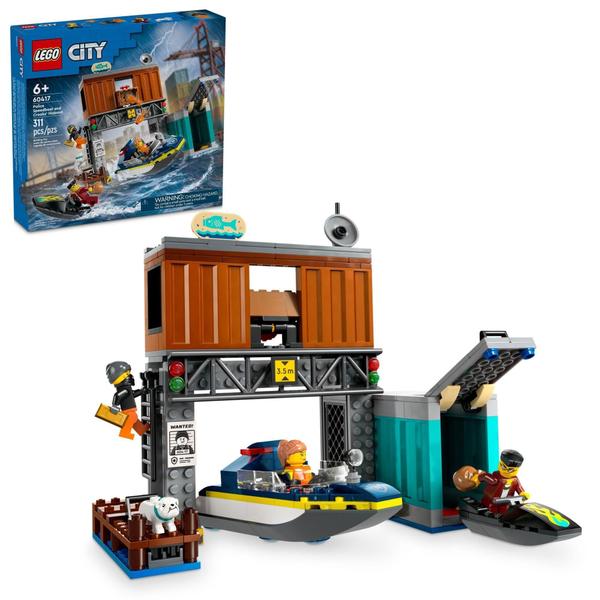 Brinquedo LEGO City Police Speedboat and Crooks' Hideout 60417 Imagem de Brinquedo LEGO City Police Speedboat and Crooks' Hideout 60417