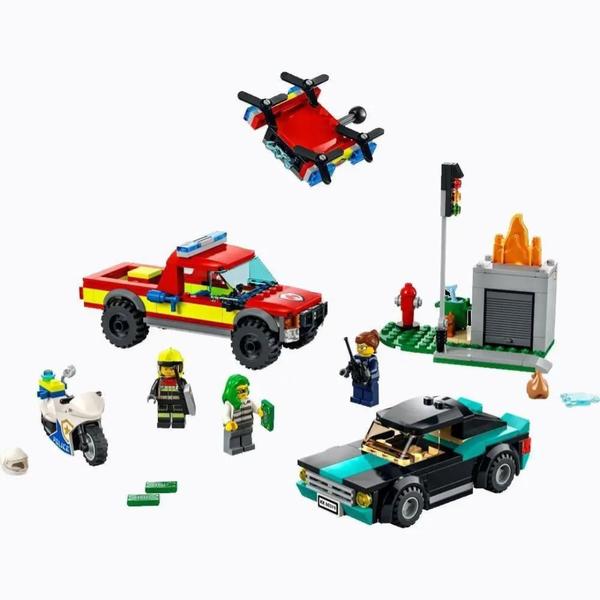 Imagem de Brinquedo Lego City Resgate Bombeiros Perseguição Polícia