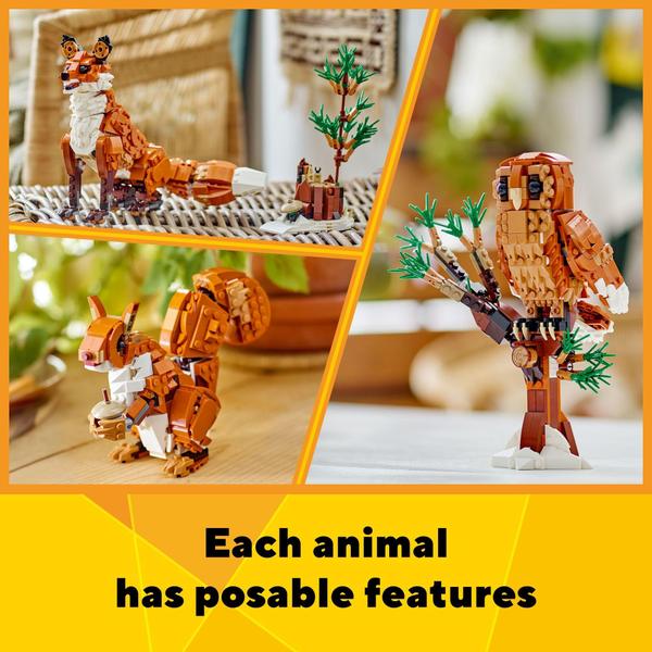 Imagem de Brinquedo LEGO Creator 3 em 1: Forest Animals Red Fox Owl Squirrel