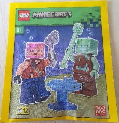 Imagem de Brinquedo LEGO Minecraft Adventurer com Drowned e Axolotl com mais de 6 anos