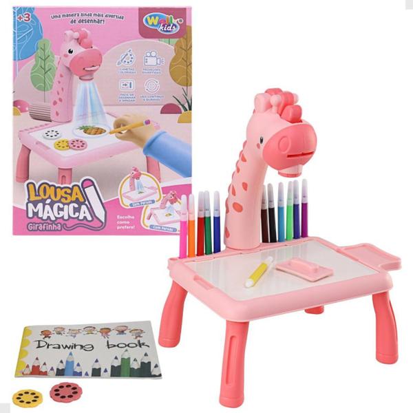 Imagem de Brinquedo Lousa Mágica Mesinha Desenho Com Projetor Girafa