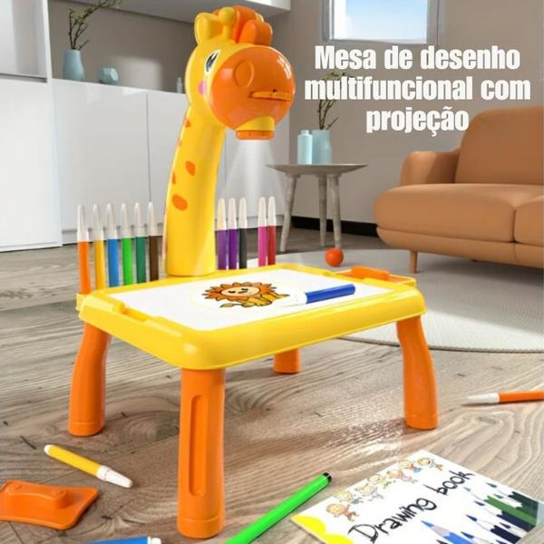 Imagem de Brinquedo Lousa Mágica Mesinha Desenho Com Projetor Girafa