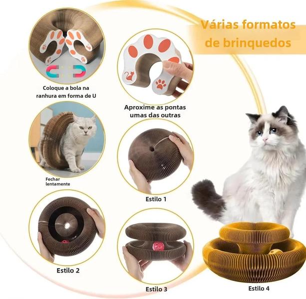 Imagem de Brinquedo Mágico para Gato - Placa de Risco com Scratcher Ondulado e Estrutura de Escalada