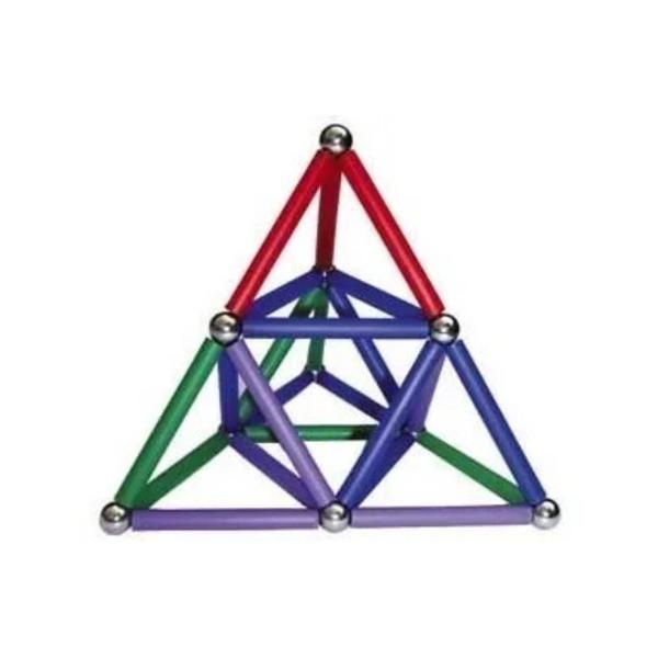 Imagem de Brinquedo Magnético Magstix 101 - Kit 56 peças - Colorido - Magnetech