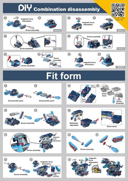 Imagem de Brinquedo magnético Take Apart Vehicle, ferramentas 5 em 1, caminhões de construção, transformados em robô dinossauro, montagem STEM, carro com caixa de armazenamento, presente de aniversário de Natal para crianças de 3, 4, 5, 6, 7, 8 anos