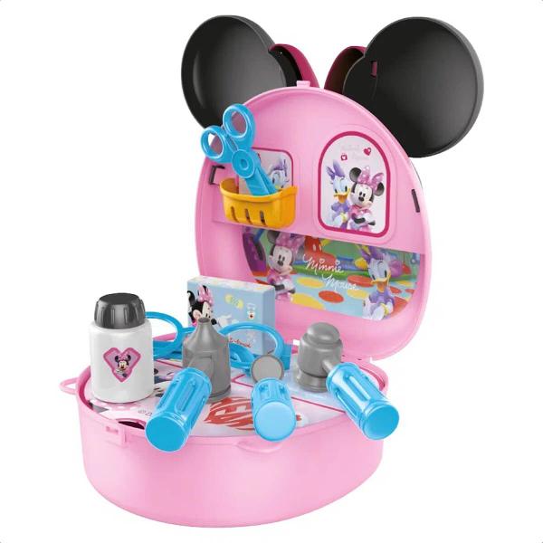 Imagem de Brinquedo Maleta de Médica Minnie com Acessórios Alça Faz de Conta Diversão Brincadeira Multikids - BR1558