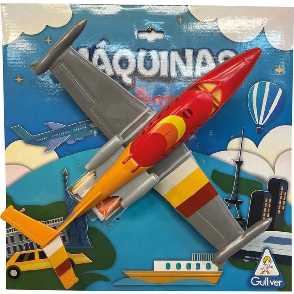 Imagem de Brinquedo Máquina Avião a Jato com Rodinhas e Adesivos