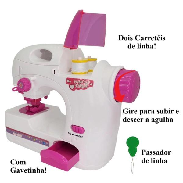 Imagem de Brinquedo Maquina Costura De Verdade Atelie Realista Dm Toys