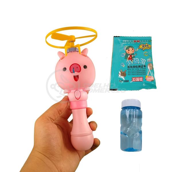 Imagem de Brinquedo Máquina de Bolhas Bubble Toy Soaring Voador Crianças Haste Desenhos Animados Porco Rosa 5