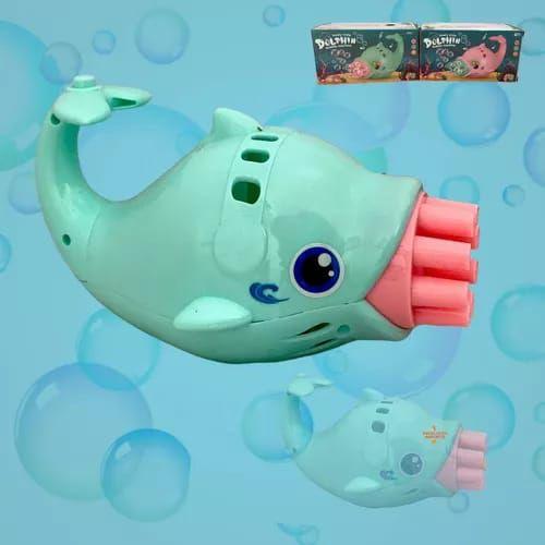 Imagem de Brinquedo Máquina De Bolhas golfinho Bubble Brinquedo De Sabão Som Luz- Verde agua