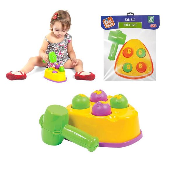 Imagem de Brinquedo Martelo Bate Bate Ratinho Didático Colorido