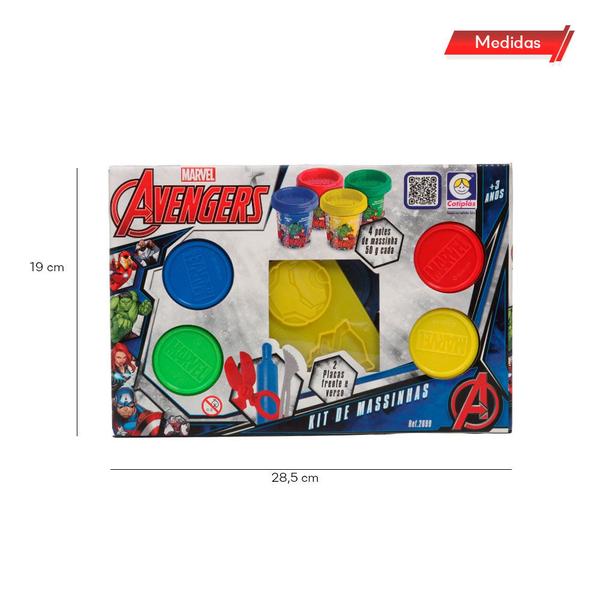 Imagem de Brinquedo Massinha Infantil Heróis Vingadores 9 Acessórios