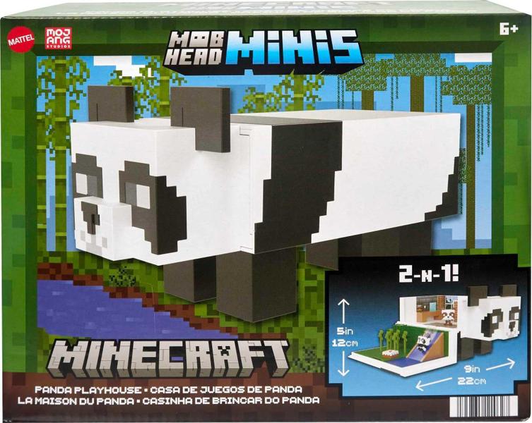 Imagem de Brinquedo Mattel Minecraft Mob Head Minis Panda Playhouse com 2 figuras