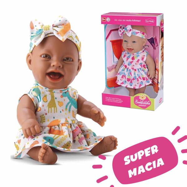 Imagem de Brinquedo Menina Boneca Bebê Bambolinha Negra Bambola 742