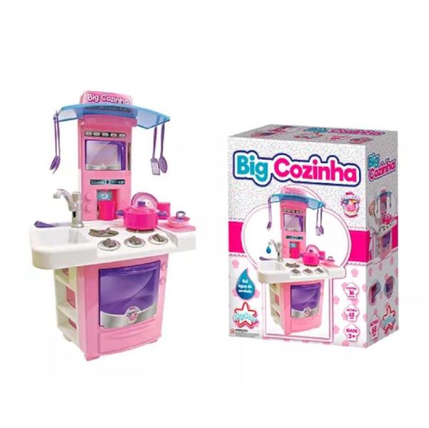 Imagem de Brinquedo Menina Cozinha Completa Com Fogão e Jogo de Jantar