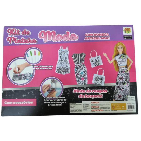 Imagem de Brinquedo Menina Kit de Pintura Moda Com Boneca Dm Toys