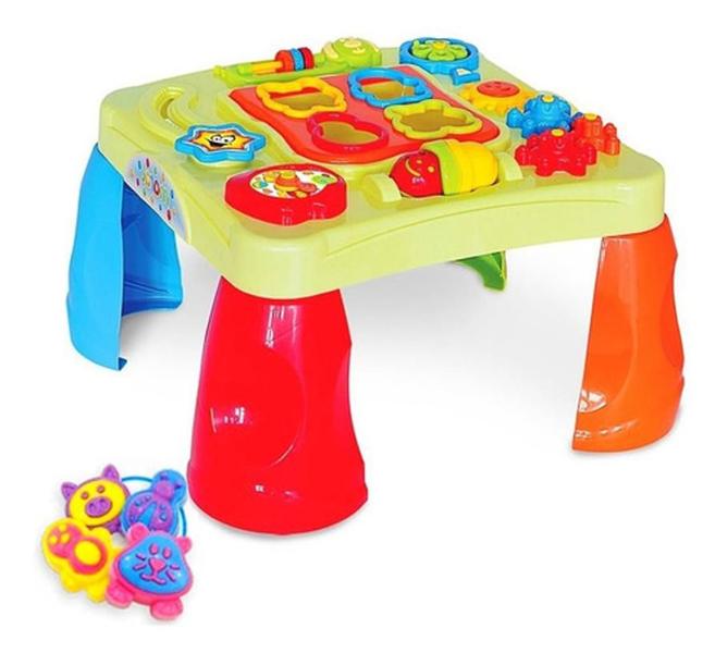 Imagem de Brinquedo Menina Menino Educativo Criança Mesa Criativa Didática Bebê Infantil Interativa Mesinha Com Sons 