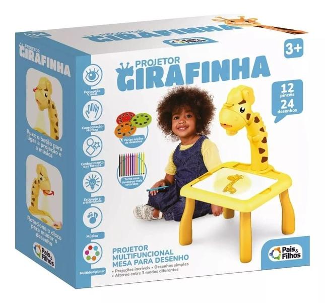 Imagem de Brinquedo Mesa De Desenho Projetor Girafinha Com Canetinhas