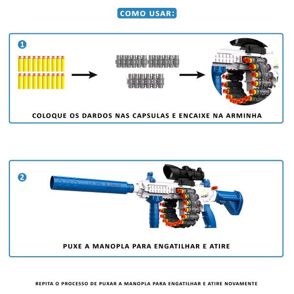 Imagem de Brinquedo Metralhadora Rifle M16 Com Silenciador E Mira Zoom