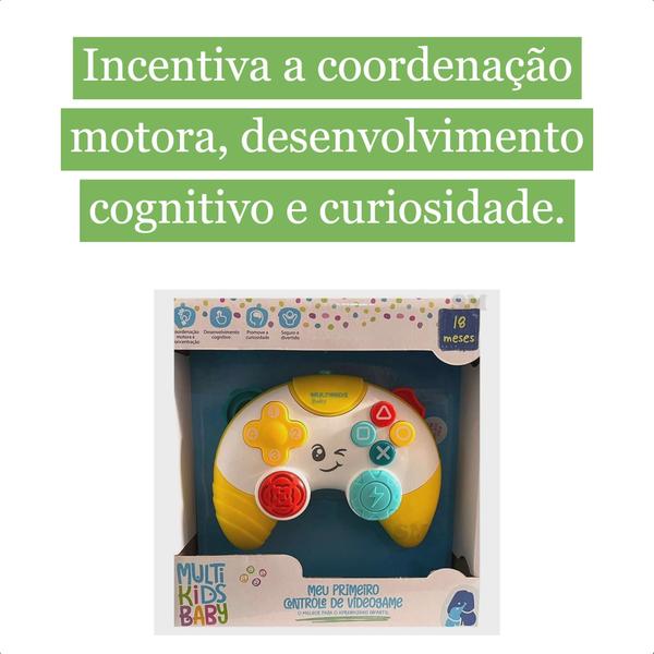 Imagem de Brinquedo Meu Primeiro Controle De Vídeo Game Sons Luzes E Texturas Cores Sortidas +18 Meses Multikids Baby - BR1643