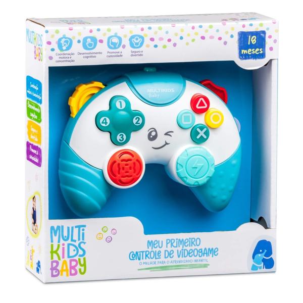 Imagem de Brinquedo Meu Primeiro Controle De Vídeo Game Sons Luzes E Texturas Cores Sortidas +18 Meses Multikids Baby - BR1643