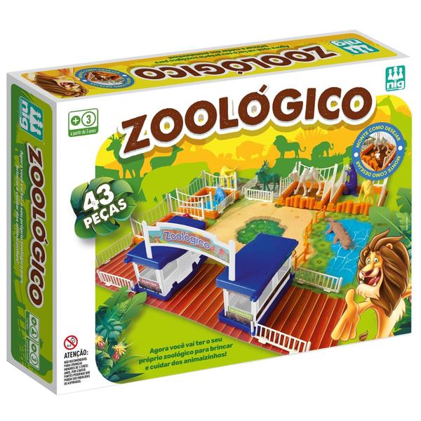 Imagem de Brinquedo Meu Zoológico 43 Peças Animais - Nig