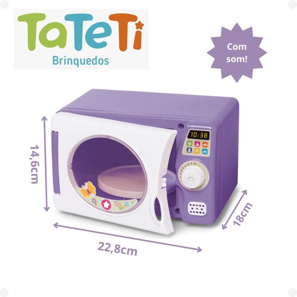 Imagem de Brinquedo Microondas completo Infantil Com acessórios TATETI