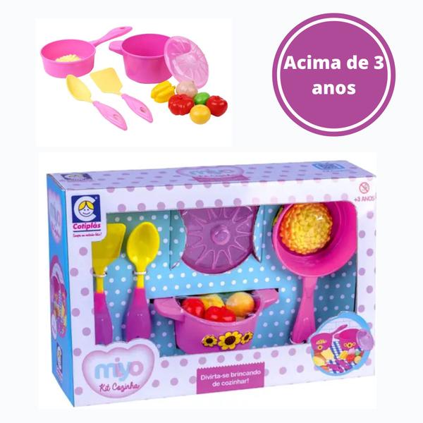 Imagem de Brinquedo Miko Kit Cozinha Infantil com Utensílios de Plástico 12 Peças +3 Anos Cotiplas - 2545