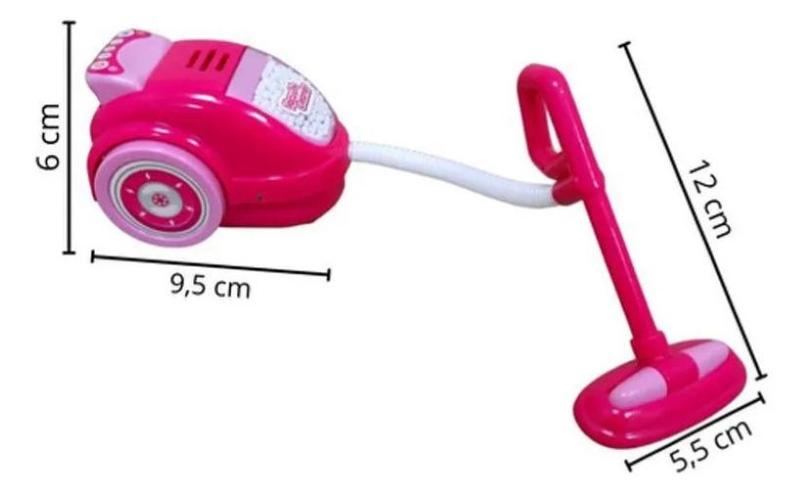 Imagem de Brinquedo Mini Aspirador De Pó Infantil Luzes Som Rosa