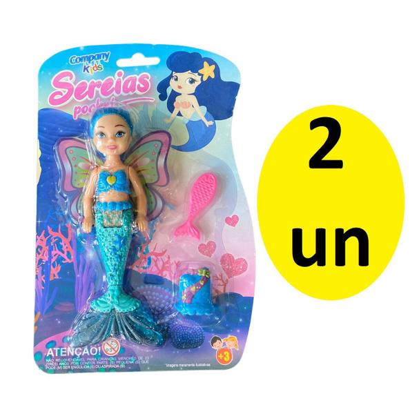 Imagem de Brinquedo Mini Boneca Sereia Pocket Sortida Infantil - 2 un