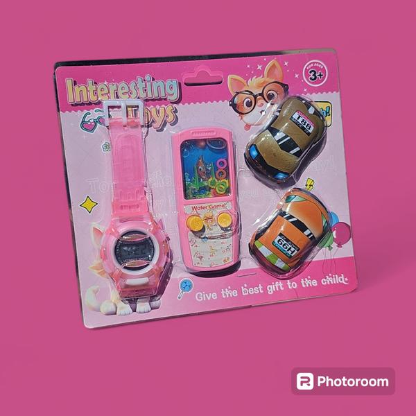 Imagem de Brinquedo Mini carrinho de fricção + Water Game e + relogio Cor Rosa