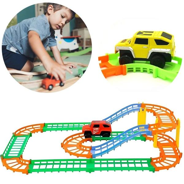 Imagem de Brinquedo Mini Cidade Pista Color 26pçs E Carrinho Art Brink