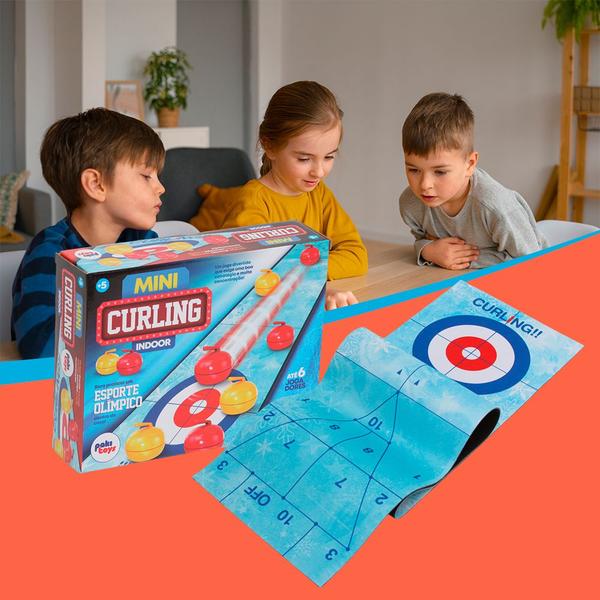 Imagem de Brinquedo Mini Curling Esporte Olímpico Desafio Estratégia