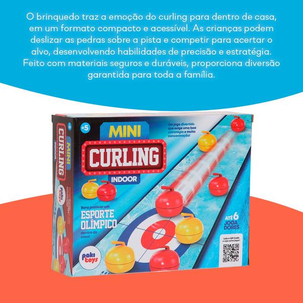 Imagem de Brinquedo Mini Curling Esporte Olímpico Desafio Estratégia