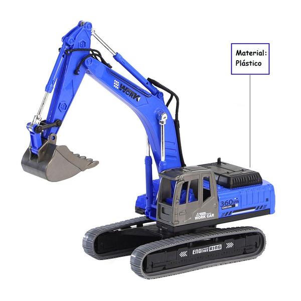 Brinquedo Mini Escavadeira Azul Gira 360 000986 - Shiny Toys - SHINY TOYS Imagem de Brinquedo Mini Escavadeira Azul Gira 360 000986 - Shiny Toys