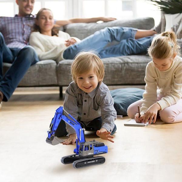 Brinquedo Mini Escavadeira Azul Gira 360 000986 - Shiny Toys - SHINY TOYS Imagem de Brinquedo Mini Escavadeira Azul Gira 360 000986 - Shiny Toys