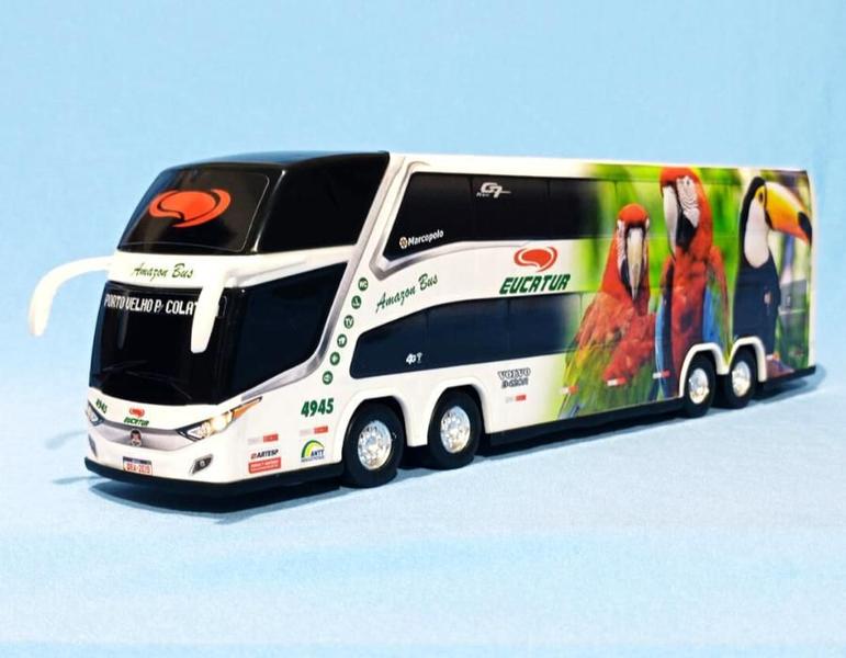 Imagem de Brinquedo Miniatura Ônibus Eucatur Branco 1800 Dd 30Cm