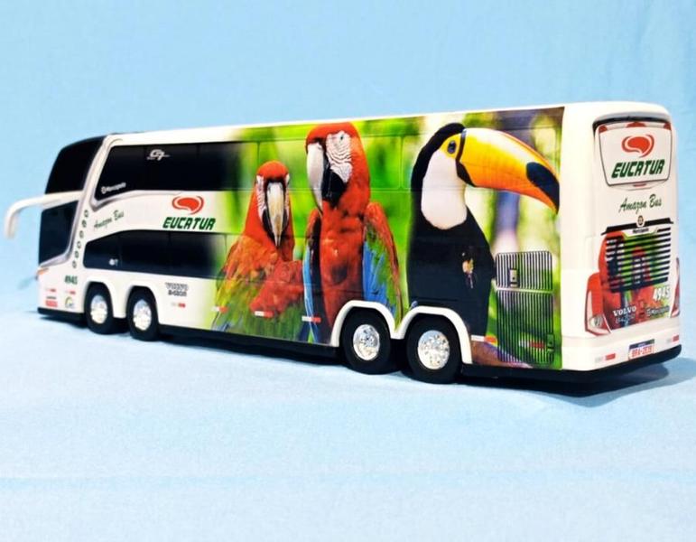 Imagem de Brinquedo Miniatura Ônibus Eucatur Branco 1800 Dd 30Cm