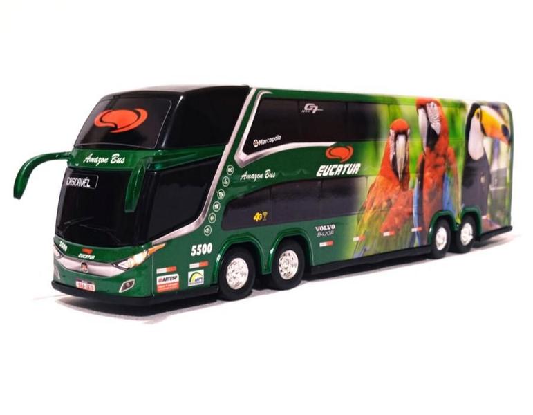 Imagem de Brinquedo Miniatura Ônibus Eucatur Verde 1800 Dd 30Cm