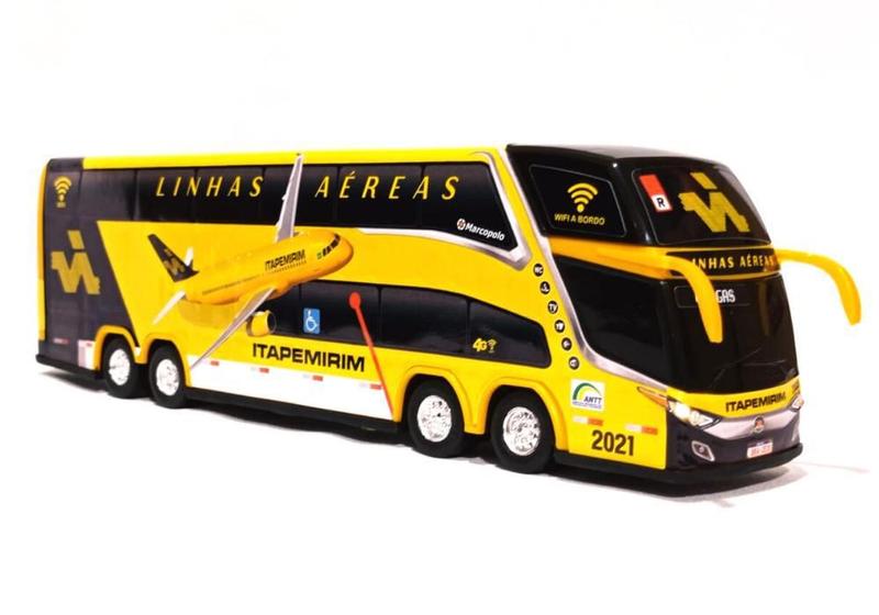 Imagem de Brinquedo Miniatura Ônibus Itapemirim Linhas Aéreas 30Cm