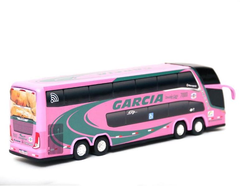 Imagem de Brinquedo Miniatura Ônibus Viação Garcia Rosa 30Cm