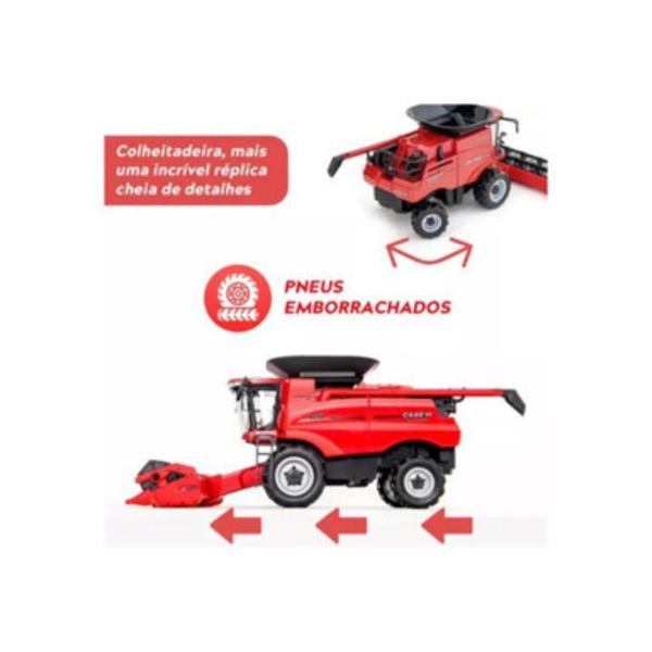 Imagem de Brinquedo Miniatura Trator Colheitadeira Axial Flow Case Escala 1:42