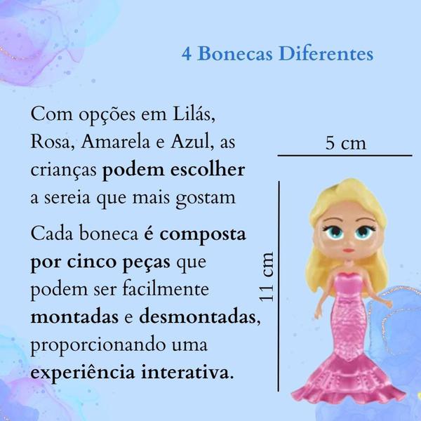 Imagem de Brinquedo monta desmonta boneca sereia - rosa - Bem Lu